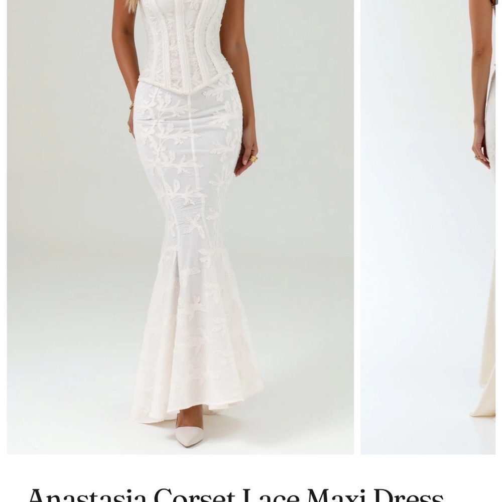 Anastasia Corset Lace Maxi Dress in Cream